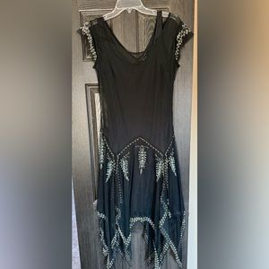 ECI New York black dress with turquoise beading